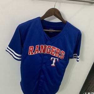 Texas Ranger Baseball Jersey Kids XL Button Up Excellent Condition